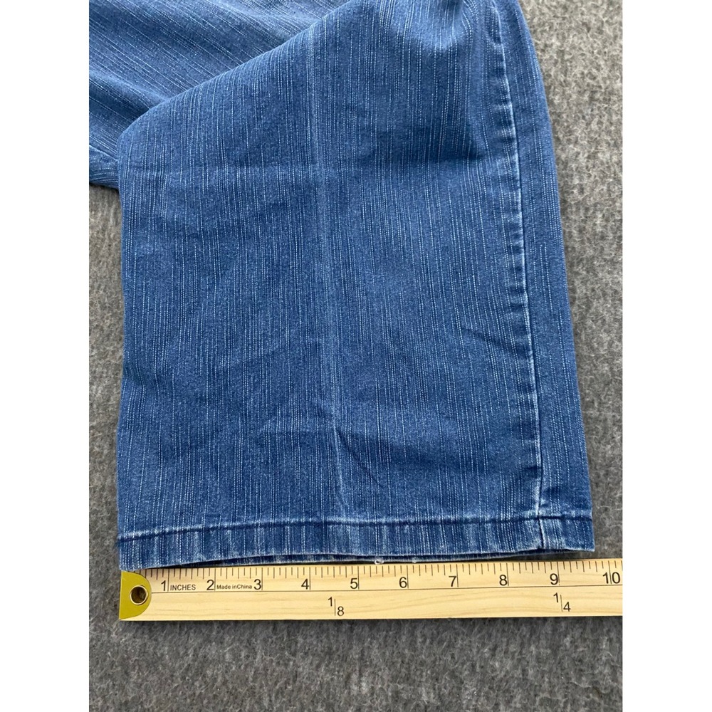 Alfred Dunner Womens Blue Denim Pull On Elastic Waist Straight Leg Pants Size 18 - Picture 8 of 10